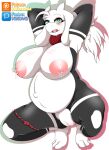  anthro big_breasts blush bodily_fluids bovid breast_milking breasts caprine clothed clothing fan_character female fur genitals goat green_eyes hi_res horn lactating mammal mature_female mellonsoda nipples open_mouth partially_clothed pregnant pussy simple_background solo tongue undertale_(series) white_background white_body white_fur 