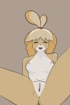  animal_crossing anthro anus areola b3a5t70 blush bodily_fluids breasts canid canine canis domestic_dog female genitals hi_res isabelle_(animal_crossing) mammal nintendo nipples nude open_mouth pussy solo solo_focus sweat video_games wet 