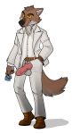 anthro belt canid canine canis clock clothed clothing condom hi_res hufnaar knot male mammal mr._wolf_(the_bad_guys) sexual_barrier_device solo suit the_bad_guys watch wolf 