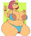 amphibian anthro areola belly big_areola big_breasts big_butt bikini biped blonde_hair bracelet breasts butt camel_toe clothed clothing colored digital_drawing_(artwork) digital_media_(artwork) dr_boxy eyebrows eyelashes eyewear female frog glasses hair half-closed_eyes headgear headwear hi_res huge_areola huge_breasts huge_butt huge_hips huge_thighs jewelry kneeling magic_user mimmie_mangoma narrowed_eyes navel overweight overweight_anthro overweight_female partially_clothed short_stack simple_background skimpy skimpy_bikini solo story story_at_source story_in_description swimwear tan_body tan_skin thick_thighs topless topwear wide_hips 