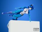  3d_(artwork) anthro biped blender_(software) blue_body blue_fur boots breasts calebjb canid canine clothing digital_media_(artwork) female footwear footwear_only fox fur genitals krystal mammal mostly_nude nintendo nipples nude parkour pinup plantigrade pose pussy shoes simple_background smile solo star_fox video_games white_body white_fur 