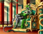  allpha anthro asian_clothing asian_mythology belly_scales body_hair breasts chair chest_hair chest_tuft chinese chinese_clothing chinese_dress chinese_mythology clawed_feet clawed_toes claws clothed clothing detailed_background dragon dress east_asian_architecture east_asian_clothing east_asian_mythology eastern_dragon emperor feidkedr female fur furniture genitals gold_(metal) green_clothing green_eyes green_hair green_nipples green_pussy grey_body grey_scales grey_tail hair horn japanese_clothing kimono mythology nipples nude partially_clothed pussy queen royalty scales smile smirk solo stool tail_tuft throne throne_room tuft wingless_dragon 