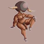  absurd_res anthro biped bouffalant bovid bovine brown_body brown_fur brown_hair digital_media_(artwork) foreskin fur genitals hair hi_res hooves horn hybrid_genitalia hybrid_penis looking_at_viewer male mammal medial_ring muscular nintendo nipples nude partially_retracted_foreskin pecs penis pok&eacute;mon pok&eacute;mon_(species) ramerooni simple_background slightly_chubby smile solo video_games 