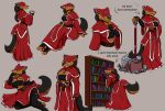  anthro book bookshelf canid canine female furniture hammer hi_res mammal nun solo tools unknown_artist 