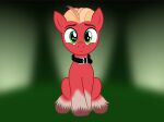  badumsquish blonde_hair collar earth_pony equid equine green_eyes hair hi_res hooves horse looking_at_viewer male mammal my_little_pony pony sitting smile solo sprout_cloverleaf_(mlp) 