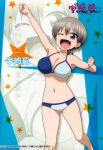  1girl absurdres bikini grey_hair highres not_for_sale official_art scan solo swimsuit tagme uzaki-chan_wa_asobitai! uzaki_hana zoom_layer 