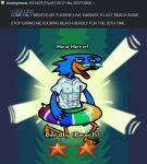  4chan anthro avian berdly clothing deltarune digital_media_(artwork) doph eyewear glasses hi_res humor inflatable inner_tube male solo swimwear undertale_(series) video_games 