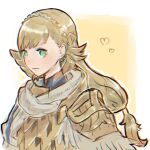  1girl armor bangs blonde_hair braid closed_mouth fire_emblem fire_emblem_heroes green_eyes karen_wada long_hair looking_at_viewer sharena_(fire_emblem) solo turtleneck upper_body 