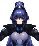  1girl artist_request bangs blue_eyes blue_hair breasts fortified_suit long_hair medium_breasts mitsurugi_meiya muvluv muvluv_alternative official_art pilot_suit project_mikhail skin_tight solo transparent_background upper_body v-shaped_eyebrows very_long_hair 