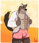  2021 abs absurd_res animal_humanoid anthro barazoku body_hair boxer_briefs boxers_(clothing) bulge canid canine canis chest_hair clothing digital_drawing_(artwork) digital_media_(artwork) dreamworks eyebrows gio-joe hi_res humanoid looking_at_viewer lupin male mammal mr._wolf_(the_bad_guys) muscular muscular_anthro muscular_male pecs pubes signature smile suit the_bad_guys thick_eyebrows underwear undressing undressing_self wolf yellow_eyes 