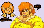  2021 anthro clothed clothing disco_bear_(htf) english_text eyes_closed happy_tree_friends lewdookami male mammal one_eye_closed overweight overweight_male simple_background solo text ursid wink 