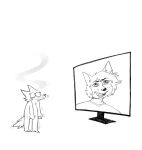 anthro canid canine canis clenched_fists disappointed eyelashes female hi_res humor male mammal solo television toony twistcmyk wide_eyed wolf 