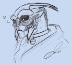  &lt;3 alien bedroom_eyes bodypaint bust_portrait collar face_paint garrus_vakarian keroa looking_at_viewer low_res male mass_effect narrowed_eyes nude portrait seductive solo turian video_games 