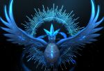  articuno beak bird body_markings closed_eyes commentary facing_viewer glowing_markings highres iogi_(iogi_k) no_humans pokemon pokemon_(creature) solo talons watermark 