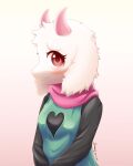  2021 4:5 absurd_res anthro blush bovid caprine clothed clothing crossgender deltarune digital_media_(artwork) eyelashes female fur goat gradient_background hi_res horn looking_at_viewer mammal mtf_crossgender ralsei simple_background solo symbianl undertale_(series) video_games wavy_mouth white_body white_fur 