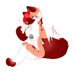  alpha_channel anthro arrow arrowshady bodily_fluids breasts canid canine drooling female female/female fox hi_res hyaenid mammal saliva solo stuffing 