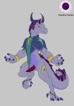  absurd_res anthro anthrodragon bottomless chaoseye clothed clothing dragon genitals hi_res lizard male penis qalron reptile scalie the 