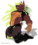  2021 absurd_res anthro bulge canid canine canis clothed clothing colored_sketch dobermann domestic_dog fan_character hi_res male mammal narram nipples piercing pinscher ryan_(narram) sketch solo 