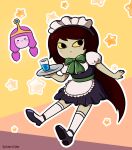  adventure_time black_hair highres long_hair maid princess_bonnibel_bubblegum shoko_(adventure_time) socks spiderciderko star_(sky) water 