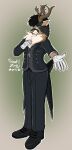  2021 anthro black_tie_(suit) cervid clothing digital_drawing_(artwork) digital_media_(artwork) fluffy_chest gloves handwear heatzone hi_res mammal suit 