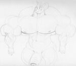  2021 abs anthro balls big_muscles equid equine fingers foreskin freckles friendship_is_magic genitals half-closed_eyes hasbro horn huge_muscles male mammal monochrome muscular muscular_male my_little_pony narrowed_eyes navel nipples penis sbshouseofpancakes smile snails_(mlp) traditional_media_(artwork) unicorn unicorn_horn 
