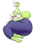  2021 anthro big_breasts big_butt breasts butt clothed clothing curvy_figure digital_media_(artwork) female hand_on_breast hi_res huge_butt huge_hips huge_thighs hyper hyper_butt hyper_hips hyper_thighs joy_(sssonic2) kkoart lizard looking_at_viewer non-mammal_breasts reptile scalie simple_background solo thick_thighs voluptuous wide_hips yellow_eyes 