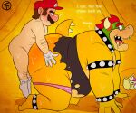  2021 absurd_res all_fours anal angry anthro big_butt blush bodily_fluids bowser bowsette_meme butt clothed clothing comic cross-popping_vein crossdressing crown dialogue digital_drawing_(artwork) digital_media_(artwork) doggystyle english_text from_behind_position hi_res horn human humanoid humor koopa male male/male male_penetrated male_penetrating male_penetrating_male mammal mario mario_bros meme nintendo open_mouth panties penetration scalie sex size_difference slightly_chubby small_dom_big_sub super_crown surprise sweat tail_motion tailwag text torn_clothing trashtoonz underwear video_games wardrobe_malfunction 