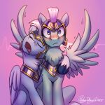  absurd_res armor blush bodily_fluids cardiac_monitor crossgender cuddling drooling equid equine ftm_crossgender galea hasbro headgear helmet hi_res male mammal medical_instrument mlp_g5 my_little_pony pegasus saliva scientific_instrument sleeping thunder_(mlp) wing_boner wings zoom_zephyrwing_(mlp) 