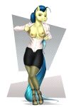  2021 5_fingers absurd_res anthro areola blue_hair breasts digital_media_(artwork) equid equine eyebrows eyelashes female fingers hair hi_res horse looking_at_viewer mammal mykegreywolf nipples solo 