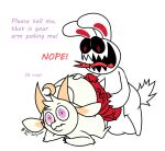  balls big_penis chibi demon dragon duo erection fwench_fwy_(chikn_nuggit) genitals horn humor invalid_tag iscream_(chikn_nuggit) lagomorph leporid male male/male mammal penis rabbit raised_tail sen-en 