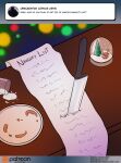  2021 ask_blog christmas christmas_lights comic conditional_dnp cookie digital_media_(artwork) english_text food furniture half_eaten_food hi_res holidays kadath knife milk naughty_list not_furry paper plate snow_globe table text threat url zero_pictured 