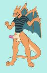  absurd_res charizard clothed clothing dick_out genitals hi_res male mendobear model_sheet nintendo pok&eacute;mon pok&eacute;mon_(species) shirt solo topwear video_games 