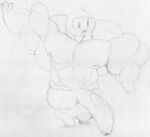  2_toes 4_fingers :o abs anthro avian balls big_muscles bird feet fingers foreskin genitals harvey_beaks harvey_beaks_(character) harvey_beaks_(series) huge_muscles looking_down male muscular muscular_male nipples non-mammal_balls open_mouth penis sbshouseofpancakes toes tongue 