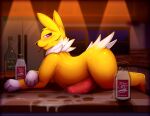  2021 4_toes absurd_res animal_genitalia animal_penis bedroom_eyes blush bodily_fluids canid canine canine_penis cum cum_everywhere eeveelution eggnog erection feet feral genital_fluids genitals hi_res jolteon kitchen looking_at_viewer male mammal messy narrowed_eyes nintendo paws penis pok&eacute;mon pok&eacute;mon_(species) seductive solo thick_thighs toes video_games visionaryserpent 