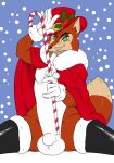  &quot;honest&quot;_john_foulfellow 2021 a-side anthro bodysuit brown_body brown_fur bulge cane canid canine cape christmas clothing disney fox fur genital_outline gloves green_eyes handwear hate hi_res holidays legwear looking_at_viewer male mammal pinocchio seductive skinsuit snow snowflake solo stockings tight_clothing whiskers 