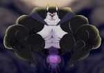  2020 anthro big_muscles black_body bottomwear cape cartoon_network chiropteran clothing duo elephant elephantid fangs fingers genitals hi_res huge_muscles hyper hyper_muscles larger_male looking_down male mammal max_(sci) moon muscular muscular_male night oscar_(sci) penis proboscidean red_eyes sbshouseofpancakes sharp_teeth shirt shorts size_difference smaller_male summer_camp_island teeth tongue topwear vampire young 