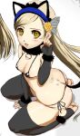  animal_ears awesomeerix bell cat_ears cat_girl cat_tail highres jingle_bell lavenza_(persona_5) paw_pose persona persona_5 persona_5_the_royal tail yellow_eyes 