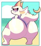  absurd_res anthro big_butt breasts butt chikn_nuggit clothing crouching cyandrive98 dragon eyewear female fwench_fwy_(chikn_nuggit) hi_res horn huge_butt hyper hyper_butt one-piece_swimsuit rear_view solo sunglasses swimwear thick_thighs white_body wide_hips 
