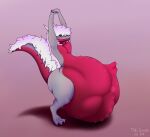  anthro belly big_belly big_butt bulge butt digestion dragon female girly hair huge_butt male male/female nude oral oral_vore overweight selicia smile solo the_ember theember thick_thighs vore 