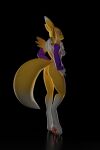  bandai_namco black_background black_sclera blue_eyes canid canine digimon digimon_(species) female fever-dreamer fox glowing glowing_eyes hands_on_hips hi_res looking_at_viewer looking_back mammal renamon simple_background solo solo_focus 