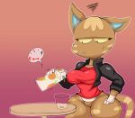  animal_crossing annoyed anthro beverage big_breasts big_butt bottomless breasts brown_body butt clothed clothing container cup digital_media_(artwork) domestic_cat empty fangs featureless_crotch felid feline felis female fur furniture hand_on_hip hi_res jacket katt_(animal_crossing) mammal nintendo orange_juice purple_yoshi_draws simple_background solo table thick_thighs topwear video_games wide_hips yellow_eyes 