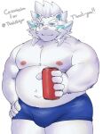  2021 absurd_res anthro belly bulge clothing felid hi_res kemono lion male mammal moobs navel nipples overweight overweight_male pantherine pink_nose solo underwear white_body whitebeast20 