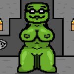  animated armless cave creeper female green_body green_skin microsoft minecraft mojang solo solo_focus torch trist10 video_games xbox_game_studios 