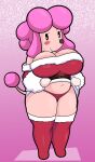  2021 absurd_res animal_crossing anthro belly big_breasts blush breasts canid canine canis christmas christmas_clothing cleavage clothed clothing clothing_lift curvy_figure digital_media_(artwork) domestic_dog dot_eyes dress dress_lift eyelashes female fur hair harriet_(animal_crossing) hi_res holidays huge_breasts long_tail looking_at_viewer mammal navel nintendo panties pink_background pink_hair poodle short_hair simple_background simple_eyes slightly_chubby smile snow snowing solo someth1ngoranother standing tan_body tan_fur thick_thighs underwear video_games voluptuous wide_hips 