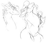  anthro bodily_fluids caiem giraffe giraffid hi_res long_neck male male_pred mammal neck_bulge oral_vore saliva solo swallowing tongue tongue_out vore 