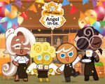  ambiguous_gender angel angel_cookie_(cookie_run) anonymous_artist apron balloon beverage black_bottomwear black_clothing black_pants blonde_hair blue_eyes blue_necktie bottomwear brown_body brown_hair brown_skin clock clothing coffee confetti cookie cookie_run dark_body dark_skin dessert digital_media_(artwork) english_text espresso_cookie_(cookie_run) eyes_closed eyewear feathered_wings feathers female flag food food_creature footwear gesture gingerbrave_(cookie_run) gingerbread_cookie gingerbread_man glasses group hair inflatable kettle latte_cookie_(cookie_run) logo male mug necktie not_furry official_art open_mouth pants plant ponytail round_glasses shirt shoes store text topwear tray unknown_artist video_games watch waving white_clothing white_hair white_shirt white_topwear wings yellow_body yellow_skin 