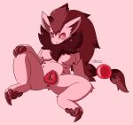  animal_genitalia animal_pussy anthro anus breasts canine_genitals canine_pussy claws female front_view genitals hi_res looking_at_viewer nintendo nipples nulloffset pawpads paws pok&eacute;mon pok&eacute;mon_(species) presenting pussy sitting solo teats video_games zoroark 