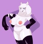  absurd_res anthro bdsm big_breasts bovid breasts caprine chubby_female ddzarts female genitals goat hi_res huge_breasts leather mammal pussy simple_background toriel undertale undertale_(series) video_games 