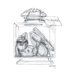  anthro baron_engel big_breasts bottle breasts curled_up ears_down female graphite_(artwork) hi_res lagomorph leporid looking_at_viewer mammal mostly_nude nipple_piercing nipples pencil_(artwork) piercing pivoted_ears rabbit simple_background solo tag traditional_media_(artwork) white_background 