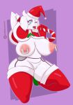  absurd_res anthro big_breasts bovid breasts candy candy_cane caprine christmas christmas_clothing christmas_headwear clothing ddzarts dessert female food genitals goat hat headgear headwear hi_res holidays lingerie male mammal nipple_piercing nipples nude piercing pussy santa_hat sex simple_background solo toriel undertale undertale_(series) video_games 